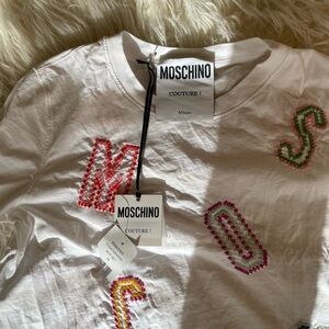 Moschino Couture 1 White Embellished T-Shirt